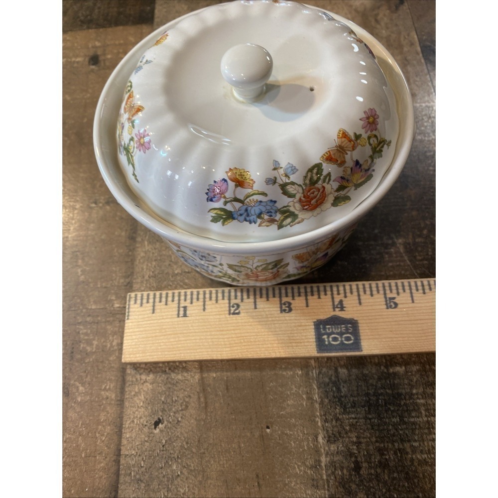 Vintage Aynsley Cottage Garden HyStyle 5" Lidded ramekin Dish - 0.5 Qt - Picture 12 of 12